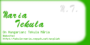 maria tekula business card
